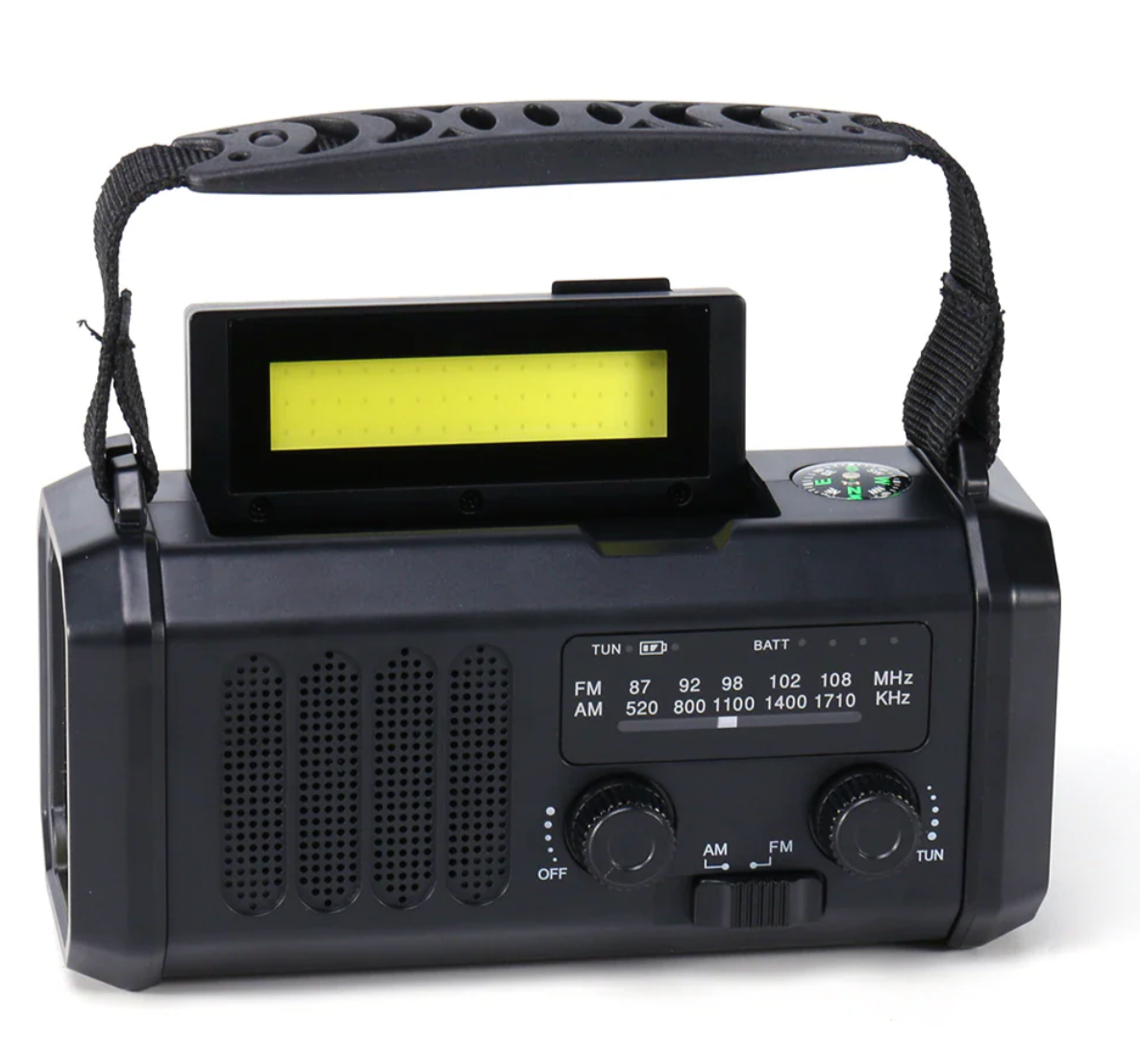 Nödradio - 10,000mAh inbyggd Powerbank, Lampa och Vevgenerator