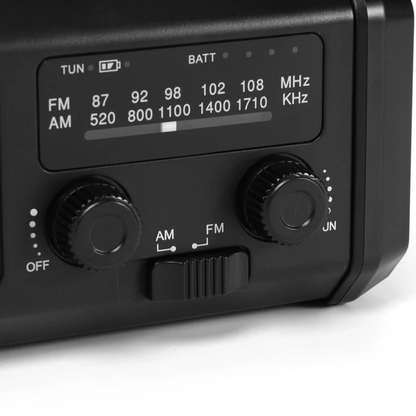 Nödradio - 10,000mAh inbyggd Powerbank, Lampa och Vevgenerator